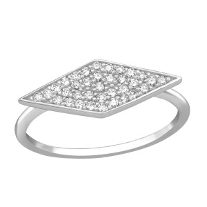 Inel argint Romb Pave cu pietre DiAmanti DIA36882 (Argint 925‰ 1,2 g.)
